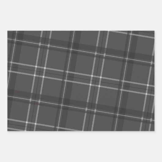 Klassischer, kühner Urlaub karierter Schiefergrau, Geschenkpapier Set (Vorderseite 3)