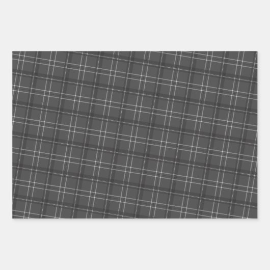 Klassischer, kühner Urlaub karierter Schiefergrau, Geschenkpapier Set (Vorderseite 2)