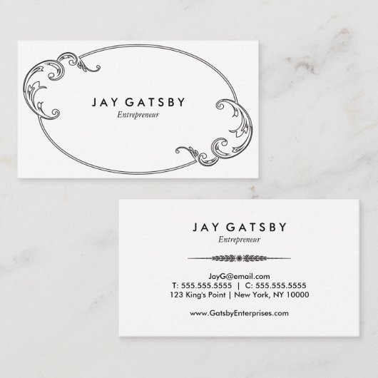 Klassischer Kunst-Deko/Kunst Nouveau Visitenkarte (Vorne/Hinten)