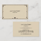 Klassischer Kunst-Deko/Kunst Nouveau Visitenkarte (Vorne/Hinten)