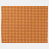 Klassischer Kürbis Herbst Gingham Karo Fleecedecke (Vorderseite (Horizontal))
