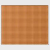Klassischer Kürbis Herbst Gingham Karo Kariert Geschenkpapier (Flach)