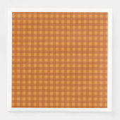 Klassischer Kürbis Herbst Gingham Karo Kariert Serviette (Vorderseite)