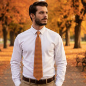 Klassischer Kürbis Herbst Gingham Karo Krawatte