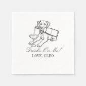 Klassischer Labrador Retriever Champagner Hochzeit Serviette (Vorderseite)
