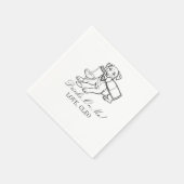 Klassischer Labrador Retriever Champagner Hochzeit Serviette (Ecke)