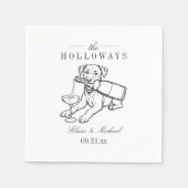 Klassischer Labrador Retriever Champagner-Hochzeit Serviette (Vorderseite)