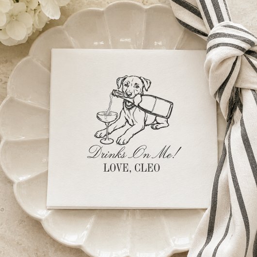 Klassischer Labrador Retriever Champagner Hochzeit Serviette