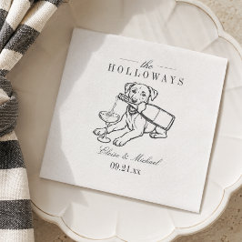 Klassischer Labrador Retriever Champagner-Hochzeit Serviette