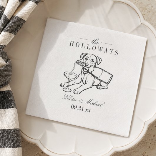 Klassischer Labrador Retriever Champagner-Hochzeit Serviette