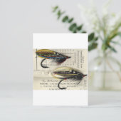 Klassischer Lachs Fly auf Karte (Stehend Vorderseite)