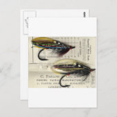 Klassischer Lachs Fly auf Karte (Vorne/Hinten)