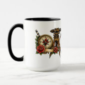 Klassischer Landvermesser-Tattoo  Tasse (Links)