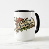 Klassischer Landvermesser-Tattoo  Tasse (VorderseiteRechts)