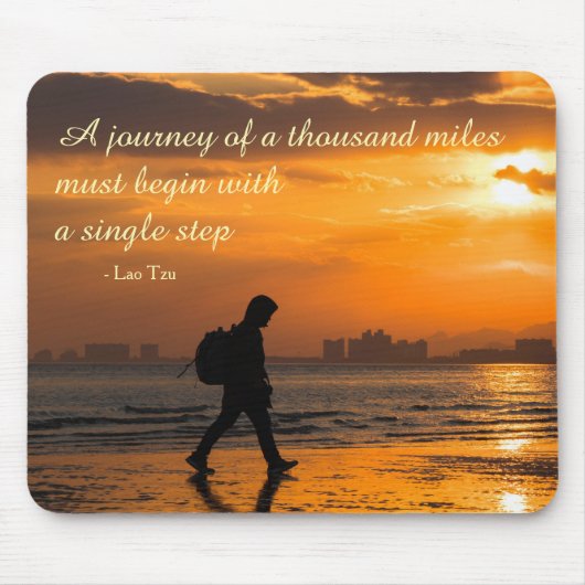 Klassischer Lao Tzu-Reise-Zitat Mousepad (Vorne)