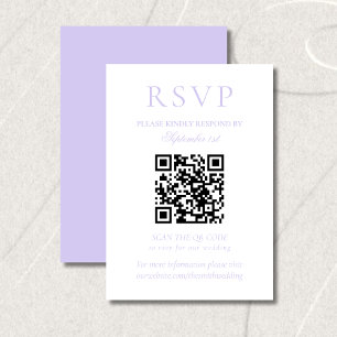 Klassischer Lavendel-Minimalistischer Hochzeits-QR RSVP Karte
