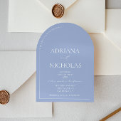 Klassischer, leichter blauer, einfacher Pfeil gefo Einladung