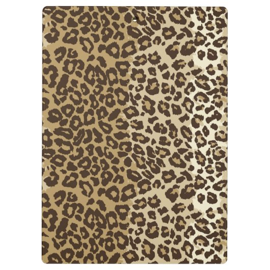 Klassischer Leopard Print Custom Monogram Name Klemmbrett (Rückseite)