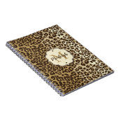 Klassischer Leopard Print Custom Monogram Name Notizblock (Rechte Seite)