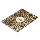 Klassischer Leopard Print Custom Monogram Name Notizblock (Linke Seite)
