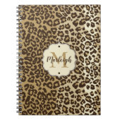 Klassischer Leopard Print Custom Monogram Name Notizblock (Vorderseite)