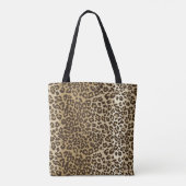 Klassischer Leopard Print Custom Monogram Name Tasche (Rückseite)
