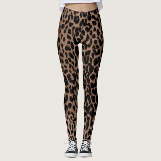 Klassischer Leopard Print Leggings Chic Animal (Vorderseite)