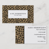 Klassischer Leoparddruck und weiße Visitenkarte (Vorne/Hinten)
