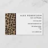 Klassischer Leoparddruck und weiße Visitenkarte (Rückseite)