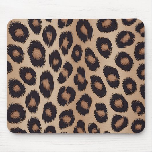 Klassischer Leoparden-Tierdruck Brauner Gepard Mousepad (Vorne)