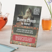 Klassischer Lesestender Santa, besuchen Sie Santa, Sockelschild (In Situ)