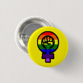 Klassischer LGBT feministischer Zeichen-Knopf Button (Vorne & Hinten)