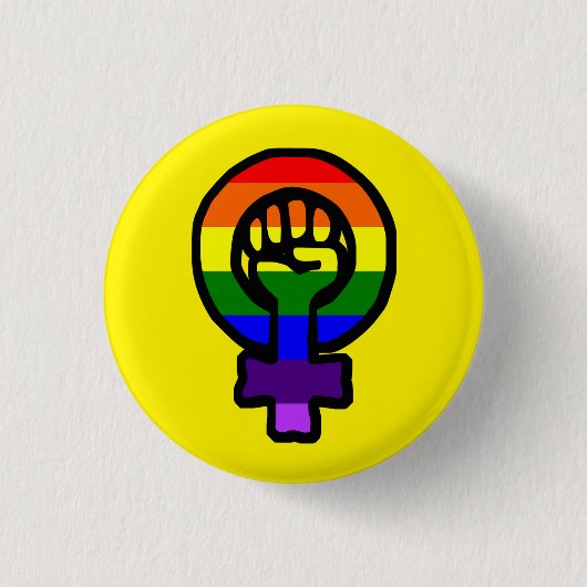 Klassischer LGBT feministischer Zeichen-Knopf Button (Vorderseite)