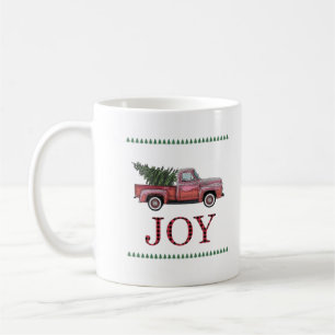 Klassischer Lieferwagen LKW Weihnachtsbaum Design. Kaffeetasse