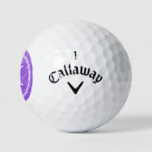 Klassischer Lila Glitzer Funkelnd Monogam Personal Golfball (Logo)