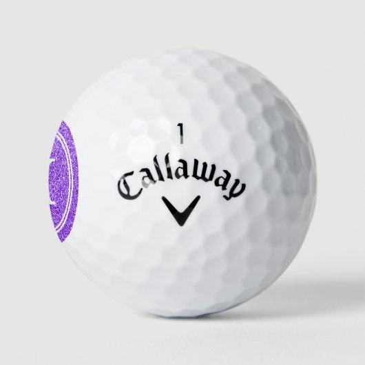 Klassischer Lila Glitzer Funkelnd Monogam Personal Golfball (Logo)