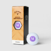Klassischer Lila Glitzer Funkelnd Monogam Personal Golfball (Verpackungen)