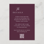 Klassischer Lila QR-Code Elegante Hochzeit Begleitkarte (Vorderseite)