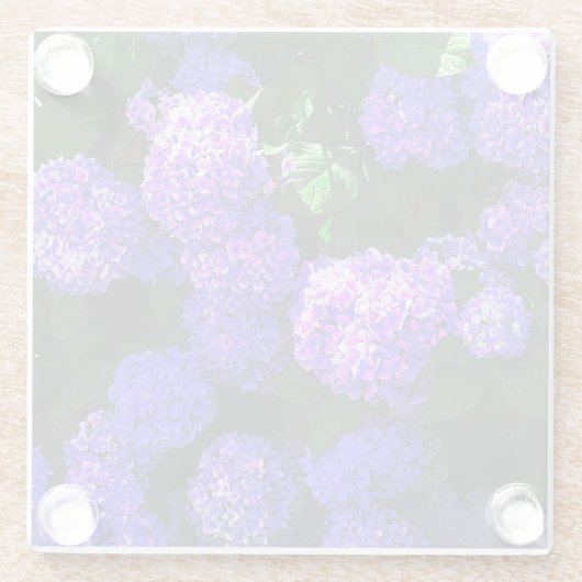 Klassischer Lila-realistischer Hydrangea-Untersetz Glasuntersetzer (Rückseite)
