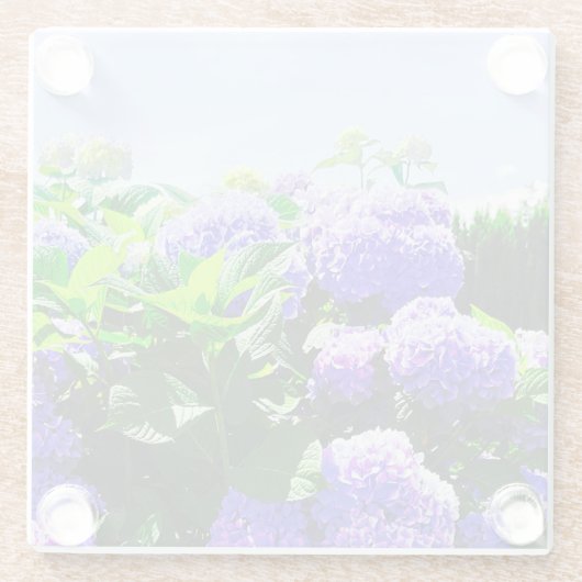 Klassischer Lila-realistischer Hydrangea-Untersetz Glasuntersetzer (Rückseite)
