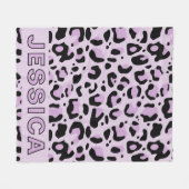 Klassischer lila-rosa Leopardenprint Fleecedecke (Vorderseite (Horizontal))