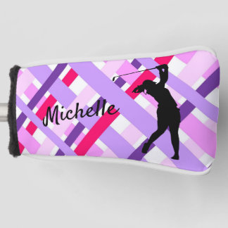 Klassischer Lila schottischer Tartan Putter Cover Golf Headcover