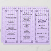 Klassischer Lila Streifen für das Hochzeitsprogram (Vorne/Hinten)