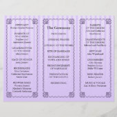 Klassischer Lila Streifen für das Hochzeitsprogram (Rückseite)