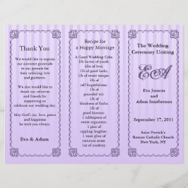 Klassischer Lila Streifen für das Hochzeitsprogram