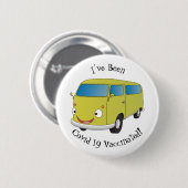 Klassischer limegrüner Van-Cartoon Button (Vorne & Hinten)