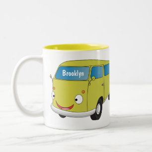 Klassischer Limettengrüner Cartoon Zweifarbige Tasse