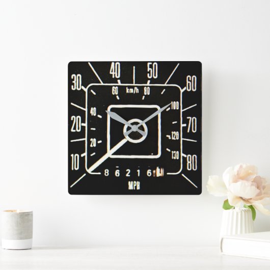 Klassischer Lkw-Geschwindigkeitsmesser der 1970er Quadratische Wanduhr (Zuhause)