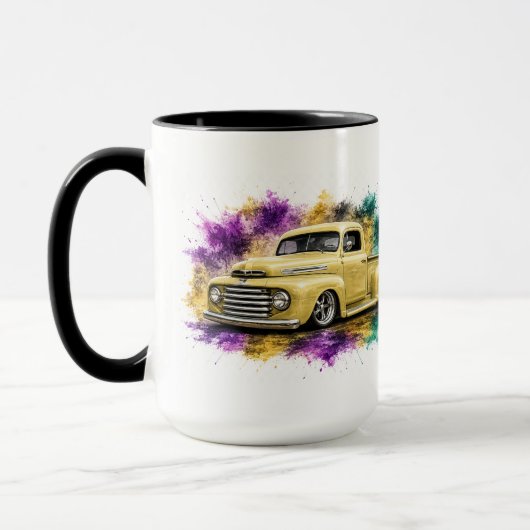 Klassischer LKW-Wasserfarben-Kaffeebecher Tasse (Links)