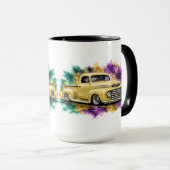 Klassischer LKW-Wasserfarben-Kaffeebecher Tasse (VorderseiteRechts)